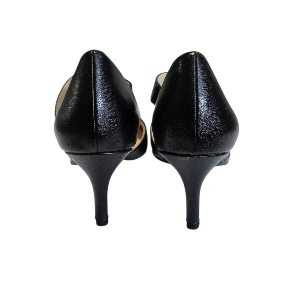 Life Stride Soft System Flex SUKI Size 11‎ Black Leather Cross Strap Heels Shoes